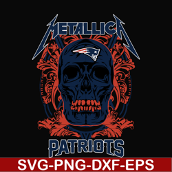 skull metallica new england patriots svg png, dxf, eps digital file nnfl0007