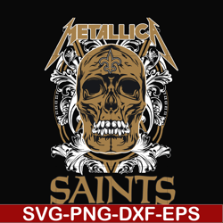 skull metallica new orleans saints svg, png, dxf, eps digital file nnfl0009
