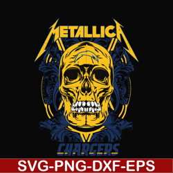 skull metallica los angeles chargers svg, png, dxf, eps digital file nnfl00016
