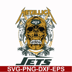 skull metallica new york jets svg, png, dxf, eps digital file nnfl00021