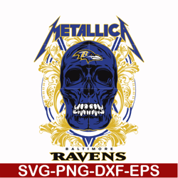 skull metallica baltimore ravens svg, png, dxf, eps digital file nnfl00022
