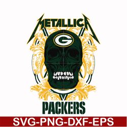 skull metallica green bay packers svg, png, dxf, eps digital file nnfl00025
