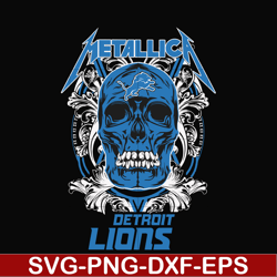 skull metallica detroit lions svg, png, dxf, eps digital file nnfl00027