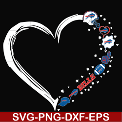 buffalo bills heart svg, buffalo bills svg, png, dxf, eps digital file nnfl0090