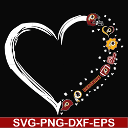 washington redskins heart svg, redskins svg, png, dxf, eps digital file nnfl0112