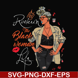 rockin the pisces woman life black woman version svg, png, dxf, eps digital file oth0004