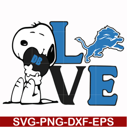 snoopy love detroit lions svg, png, dxf, eps digital file td11