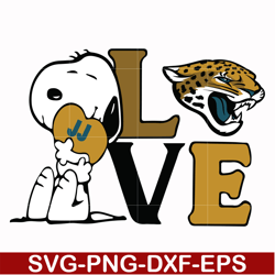 snoopy love jacksonville jaguars svg, png, dxf, eps digital file td14