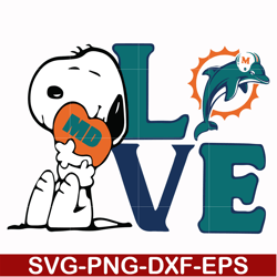 snoopy love miami dolphins svg, png, dxf, eps digital file td18