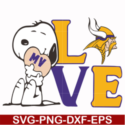 snoopy love minnesota vikings svg, png, dxf, eps digital file td19