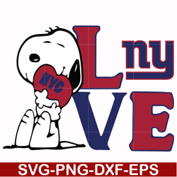 snoopy love new york giants svg, png, dxf, eps digital file td22