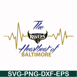 the heartbeat of baltimore ravens svg, baltimore ravens svg, nfl svg, sport svg, png, dxf, eps digital file nfl071036t