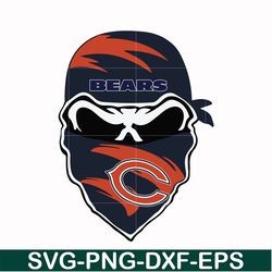 chicago bears skull svg, chicago bears svg, bears svg, skull svg, sport svg, nfl svg, png, dxf, eps digital file nfl1110