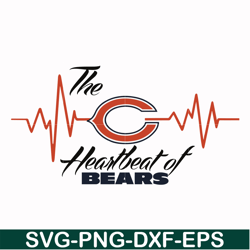 the heartbeat of chicago bears svg, chicago bears svg, nfl svg, sport svg, png, dxf, eps digital file nfl111031t