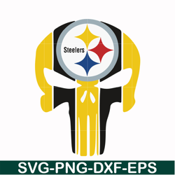 pittsburgh steelers skull svg, pittsburgh steelers svg, skull svg, sport svg, nfl svg, png, dxf, eps digital file nfl131