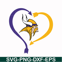 minnesota vikings heart svg, vikings heart svg, nfl svg, png, dxf, eps digital file nfl23102019l