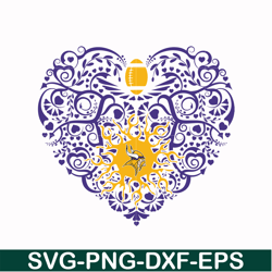 minnesota vikings heart svg, vikings heart svg, nfl svg, png, dxf, eps digital file nfl23102022l