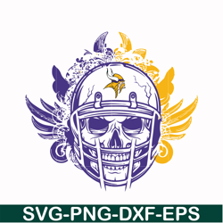 minnesota vikings skull svg, vikings skull svg, nfl svg, png, dxf, eps digital file nfl23102023l