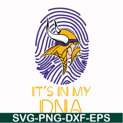 it's in my dna vikings svg, minnesota vikings heart svg, vikings heart svg, nfl svg, png, dxf, eps digital file nfl23102