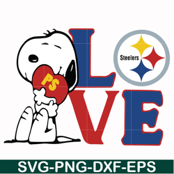 snoopy love pittsburgh steelers svg, png, dxf, eps digital file td25