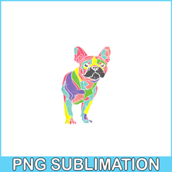 colorful french bulldog png, frenchie art png, dog lover png