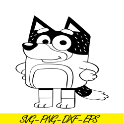 bluey black and white svg png dxf eps bluey svg bluey movie svg