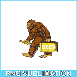 bigfoot with beer png funny sasquatch png drinking party png