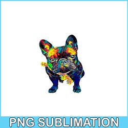 colorful bulldog mascot png, frenchie dog lover png, french dog artwork png