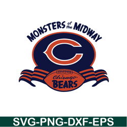 monster midway bears svg png eps, national football league svg, nfl lover svg