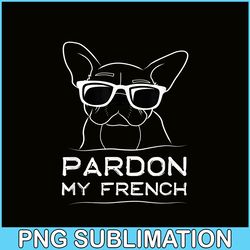 pardon my french line art png, frenchie bulldog png, french dog artwork png