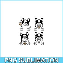 kawaii french bulldog bubble tea png, frenchie bulldog png, french dog artwork png