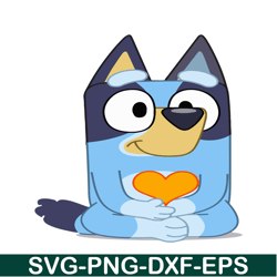 bandit with orange heart svg pdf png bluey character svg bluey movie svg