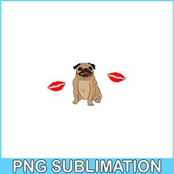 pug and kisses png, animal valentine png, valentine holidays png