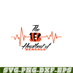 the heartbeat of bengals svg png eps, national football league svg, nfl lover svg