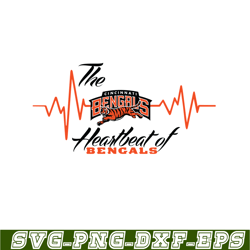 heartbeat for bengals svg png eps, national football league svg, nfl lover svg