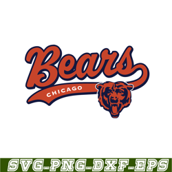 bear chicago logo svg png eps, national football league svg, nfl lover svg