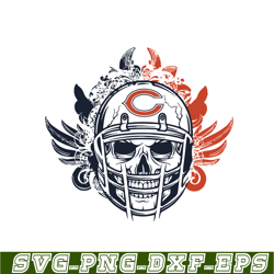 chicago bears skull svg png eps, national football league svg, nfl lover svg