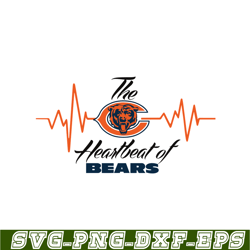 heartbeat of bears svg png eps, national football league svg, nfl lover svg