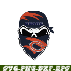 funny bears skull svg png eps, national football league svg, nfl lover svg