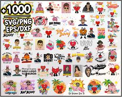 1000 bundle bad bunny svg, un verano sin ti svg, baby benito, clipart sublimation, el conejo malo, nuevo album