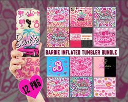 3d inflated pink princess tumbler wrap, puffy pink png, 20oz skinny straight tumbler wrap, sublimation wrap