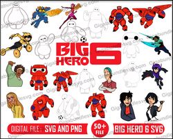 big hero 6 svg and png cliparts collection, big hero 6 sublimation cliaprts bundle