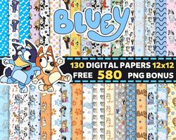 blue dog digital paper, digital paper pack, dogs, puppies, scrapbook paper, digital backgrounds, graphics, digital downl