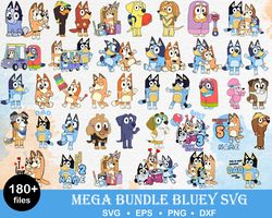 bluey svg bundle, bluey cut files for cricut, bluey svg clipart, bluey png, bluey layered svg, bluey birthday svg, bluey