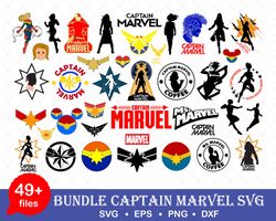 captain marvel svg bundle layered item, silhouette, cricut, clipart, digital vector cut file, instant download