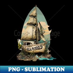 abandoned sailing ships - aesthetic sublimation digital file - perfect for personalization