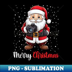 merry christmas santa photographing photographer - instant sublimation digital download - transform your sublimation creations