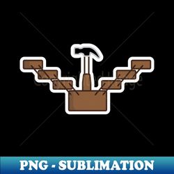 mechanic repairing tool box sticker vector illustration mechanic and plumber working tool equipment icon concept hammer in tool box sticker style vector design with shadow - instant png sublimation download - create with confidence