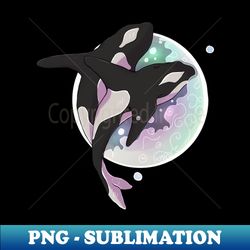 galaxy orcas - decorative sublimation png file - unlock vibrant sublimation designs