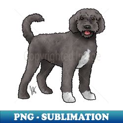 dog - portuguese water dog - black retriever cut - trendy sublimation digital download - unlock vibrant sublimation designs